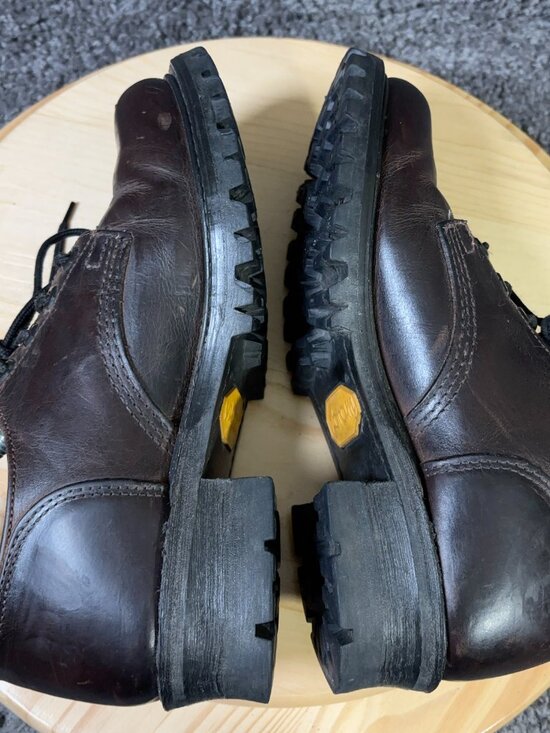 Frye Oxford Shoes Womens 7.5 Brown Leather Vintage Y2K Chunky Vibram Sole Boots - Picture 6 of 9